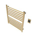 Sirio s2932.2 12 Bar Hardwired Towel Warmer Satin Brass Corner View