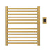 Sirio s2932.2 12 Bar Hardwired Towel Warmer Satin Brass Front View