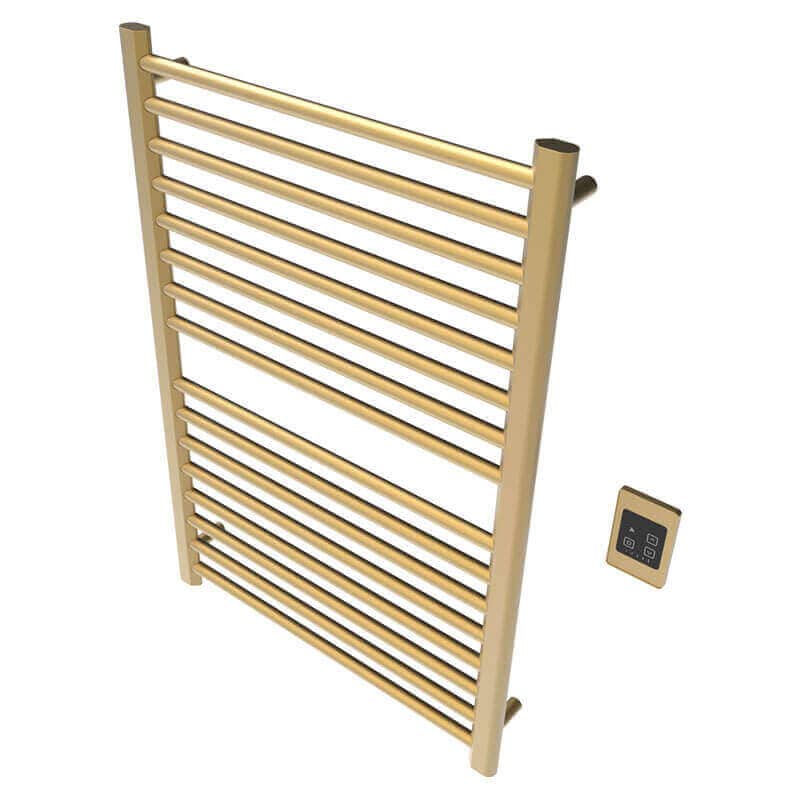 Sirio s2942.2 16 Bar Hardwired Towel Warmer Satin Brass Side View