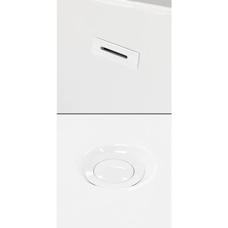 Soho 60" Freestanding Acrylic White Bathtub With Shiny White Trim and Brushed Gold Faucet Pop Up Drain and Overflow Plate