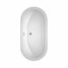 Soho 60 Inch Freestanding Acrylic White Bathtub With Brushed Nickel Trim No Faucet Top View