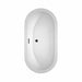 Soho 60 Inch Freestanding Acrylic White Bathtub With Matte Black Trim Top View