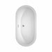 Soho 60 Inch Freestanding Acrylic White Bathtub With Polished Chrome Trim and Matte Black Faucet Top View