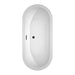 Soho 68 Inch Freestanding Acrylic White Bathtub With Matte Black Trim Top View