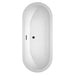 Soho 72 Inch Freestanding Acrylic White Bathtub With Matte Black Trim No Faucet Top View