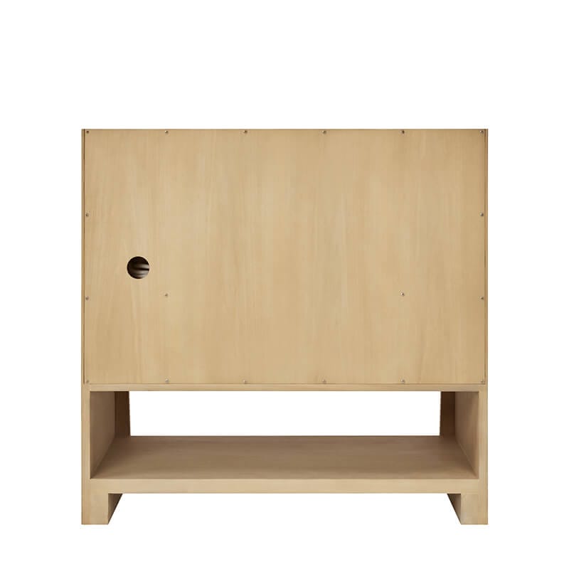 Solene 36" Single Vanity in Seaside Oak Back View