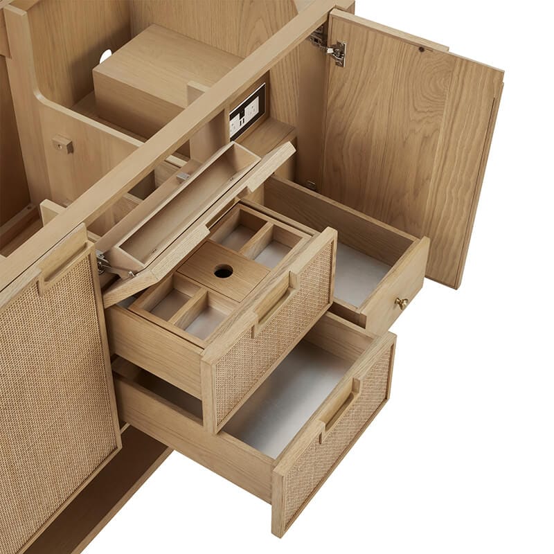 Solene 48 Inch Single Vanity in Seaside Oak With Two Full Extension Exterior Drawers