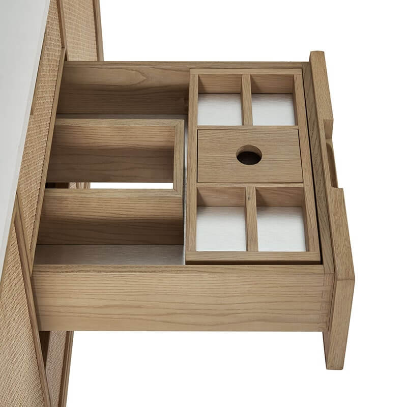 Solene 48 Inch Single Vanity Seaside Oak Drawer Organizer