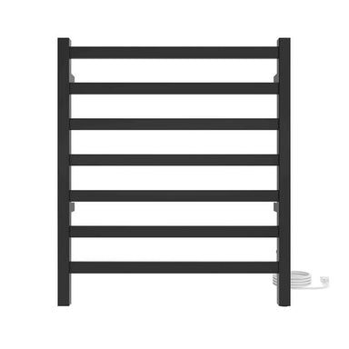 Square 24 X 27 Towel Warmer Matte Black Plug-in Front View