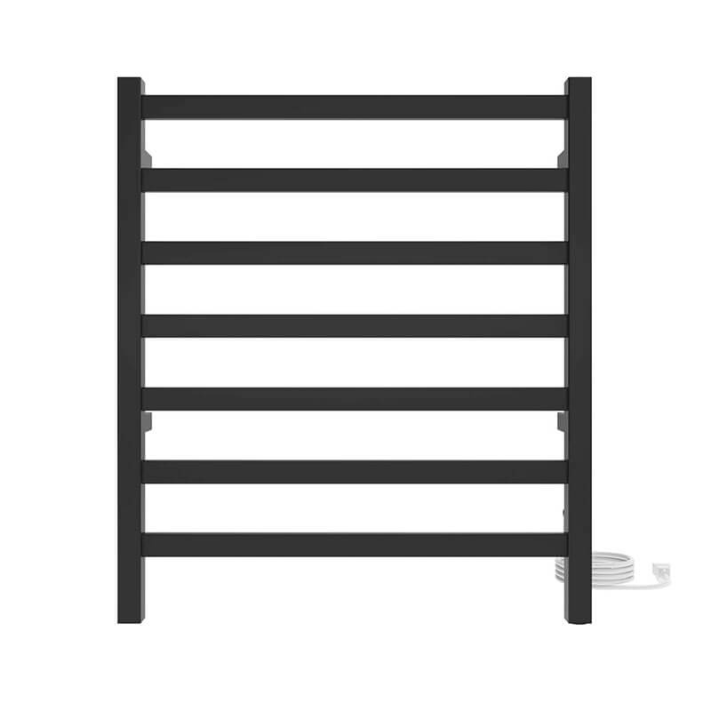 Square 24 X 27 Towel Warmer Matte Black Plug-in Front View