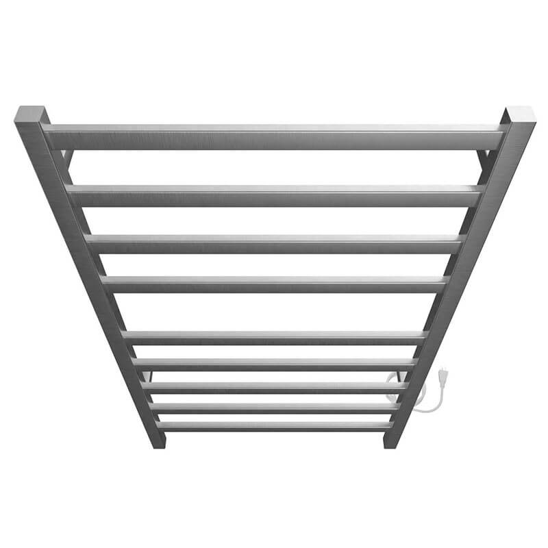 Square 24 X 40 Towel Warmer Brushed Nickel Plug-in Top View