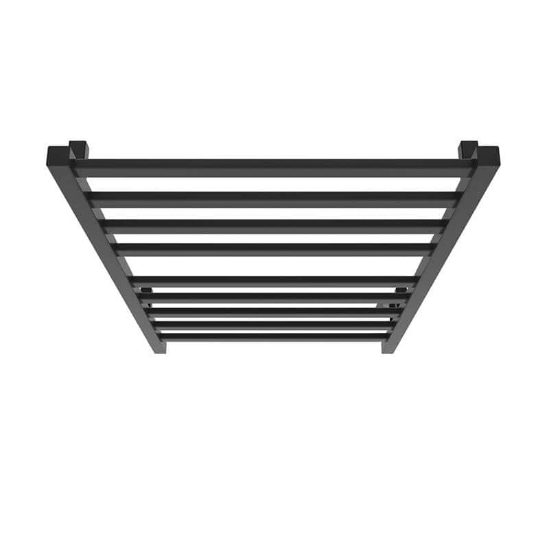 Square 24 X 40 Towel Warmer Matte Black Hardwired Top View