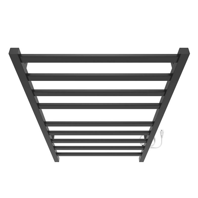 Square 24 X 40 Towel Warmer Matte Black Plug-in Top View