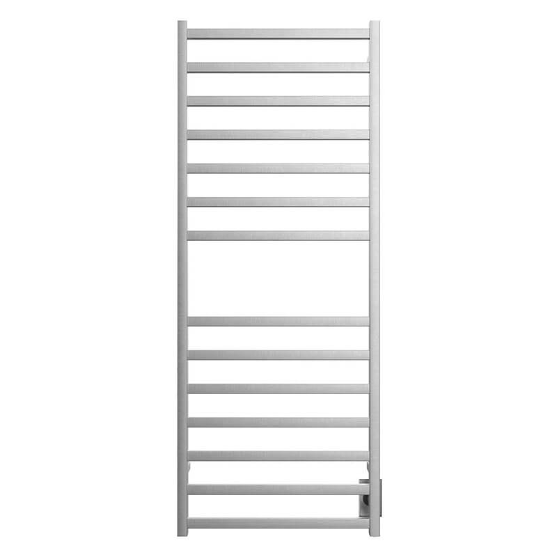 Square 24 X 60 Inch Towel Warmer Brushed Nickel Hardwired Front View