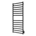 Square 24 X 60 Inch Towel Warmer Matte Black Hardwired Corner View