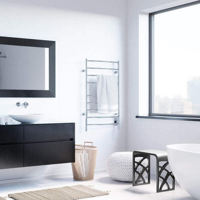 Stour 23.5 X 27 Towel Warmer Chrome Side View