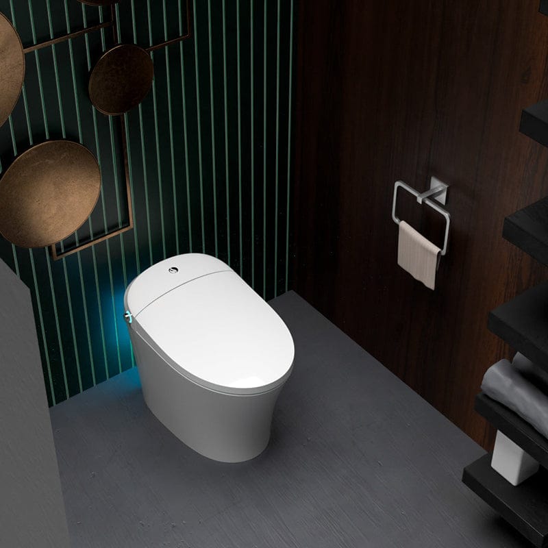 swan s pro smart bidet toilet top view lifestyle green restroom