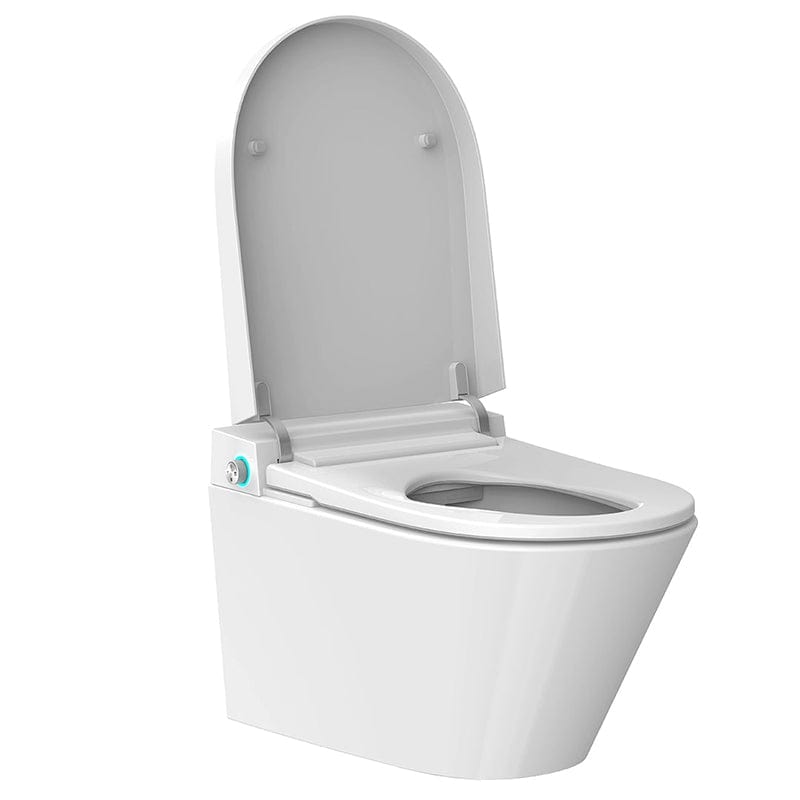 swan wall hung bidet toilet corner view open lid