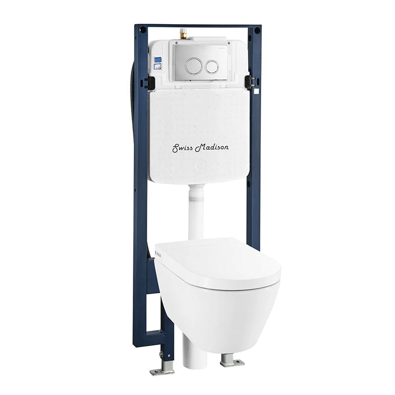 swiss madison hugo wall hung bidet toilet circle button corner view