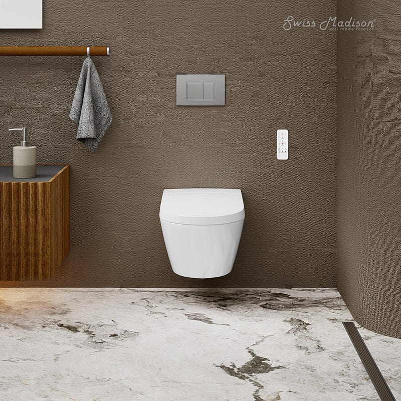 swiss madison hugo wall hung bidet toilet square button front view lifestyle