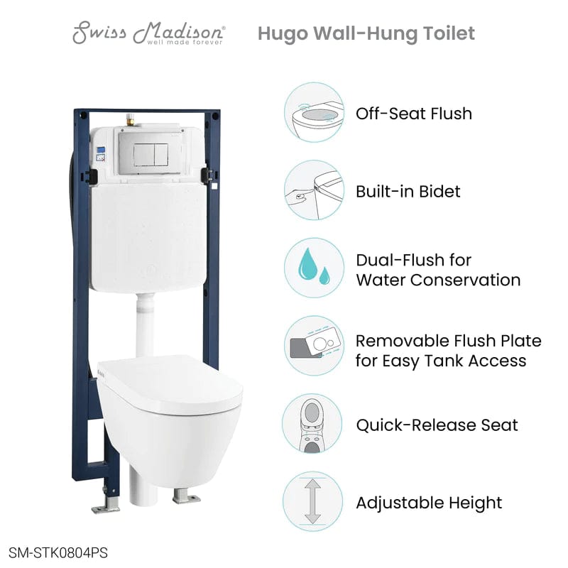 Swiss Madison Integrated Bidet Toilet Swiss Madison Hugo Smart Wall-Hung Integrated Bidet Toilet