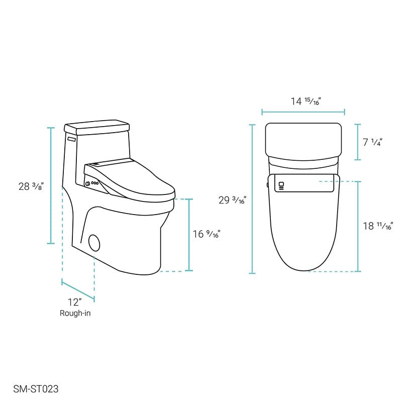 swiss madison virage one piece toilet with vivante bidet seat dimension