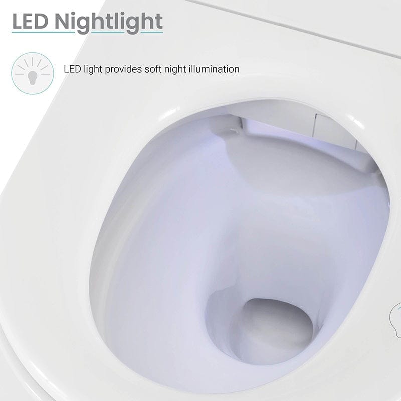 swiss madison virage one piece toilet with vivante bidet seat led night light