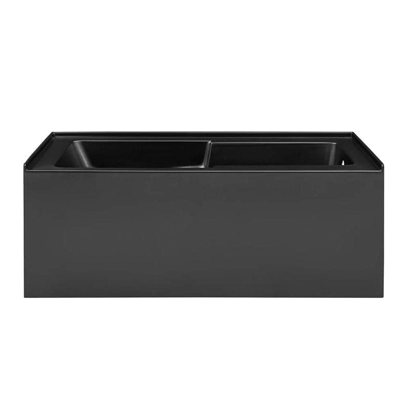 swiss madison voltaire alcove bathtub with apron in matte black front view