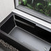 swiss madison voltaire alcove bathtub with apron in matte black top view lifestyle