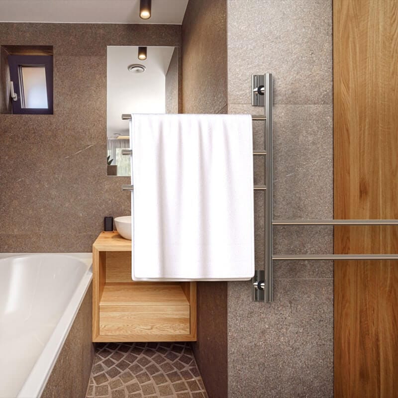 Swivel Bar SB5 in Polished Stainless With White Towel