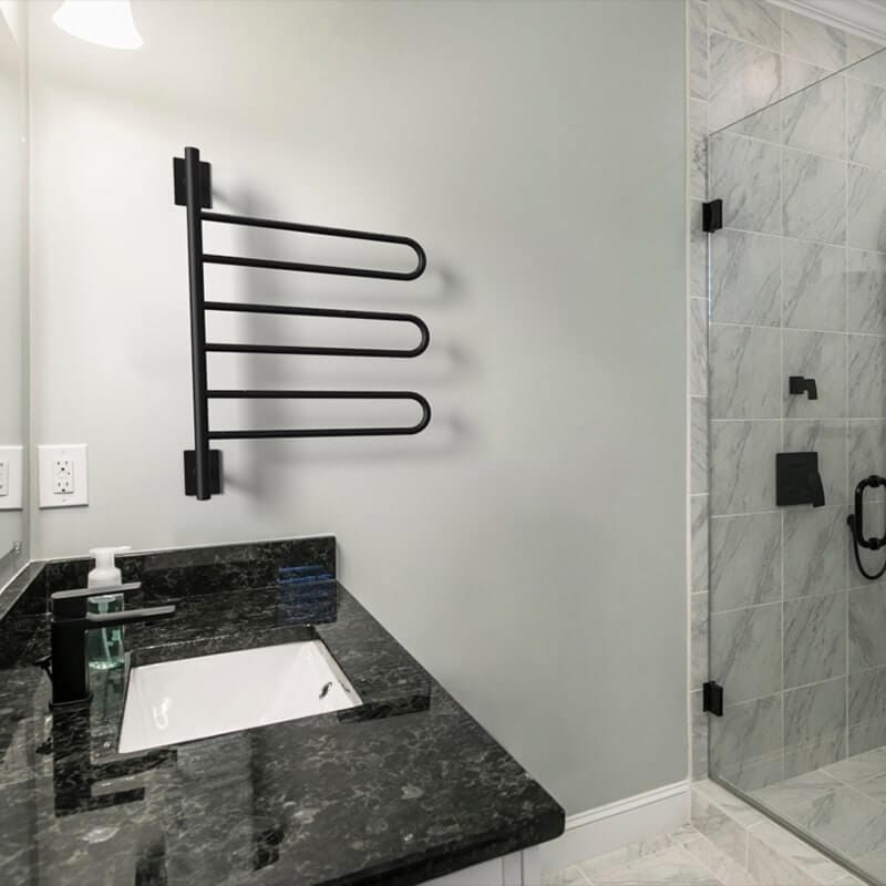 Swivel Loop SL3 in Matte Black Mounted on White Wall