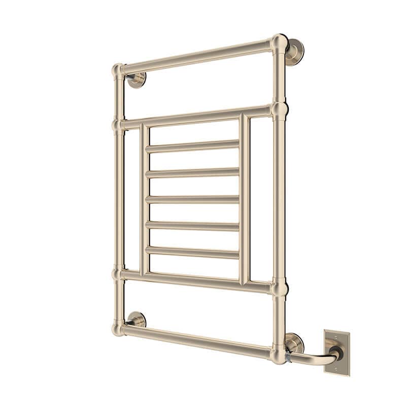Thames 23.5 X 34.5 Wall Mounted Towel Warmer Brushed Nickel Corner View