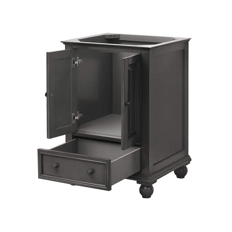 Thompson 24 Inch Single Vanity Charcoal Glaze Cabinet Only Corner View