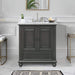 Thompson 30 Inch Single Vanity Charcoal Glaze in Carrara White Marble Front View
