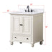 Thompson 30 Inch Single Vanity French White in Cala White Engineered Stone Dimension