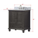 Thompson 30 Single Vanity Charcoal Glaze in Carrara White Marble Dimension