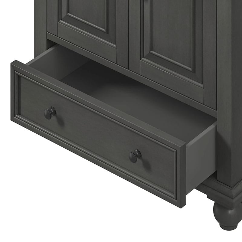 Thompson 36  Single Vanity Charcoal Glaze Cabinet Only Drawers