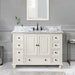 Thompson 48 Inch Single Vanity French White in Carrara White Marble
