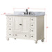 Thompson 48 Single Vanity French White in Carrara White Marble Dimension