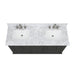 Thompson 60 Double Vanity Charcoal Glaze in Carrara White Marble