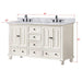 Thompson 60 Double Vanity French White in Carrara White Marble Dimension