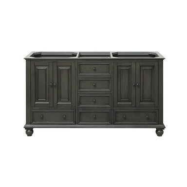 Thompson 60 Inch Double Vanity Charcoal Glaze Cabinet Only Front View