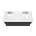 Thompson 60 Inch Double Vanity Charcoal Glaze in Cala White Engineered Stone