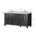 Thompson 72 Double Vanity Charcoal Glaze in Carrara White Marble Dimension