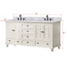Thompson 72 Double Vanity French White in Carrara White Marble Dimension