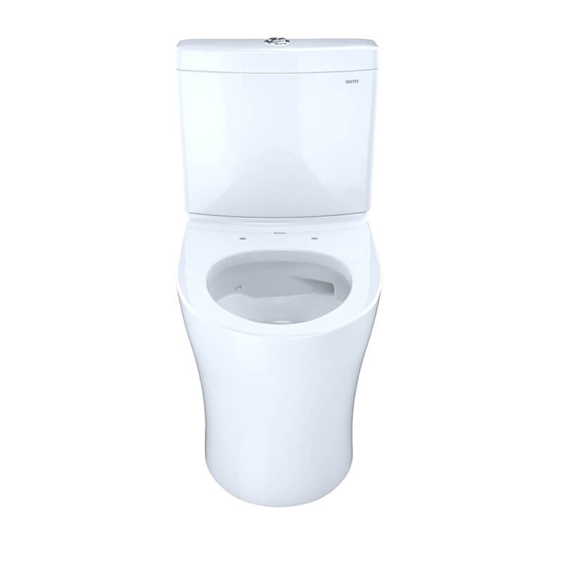 toto aquia iv two piece toilet 1.28 gpf 0.9 gpf no seat front view