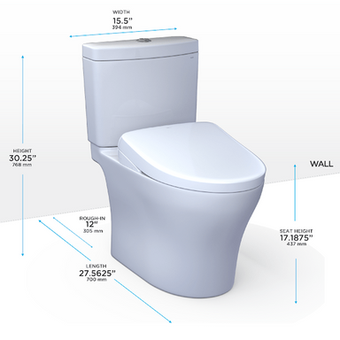 toto aquia iv washlet s7 two piece 1.28 and 0.9 gpf universal height dimensions