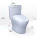 TOTO Aquia IV Washlet+ S7A Two-Piece dimension