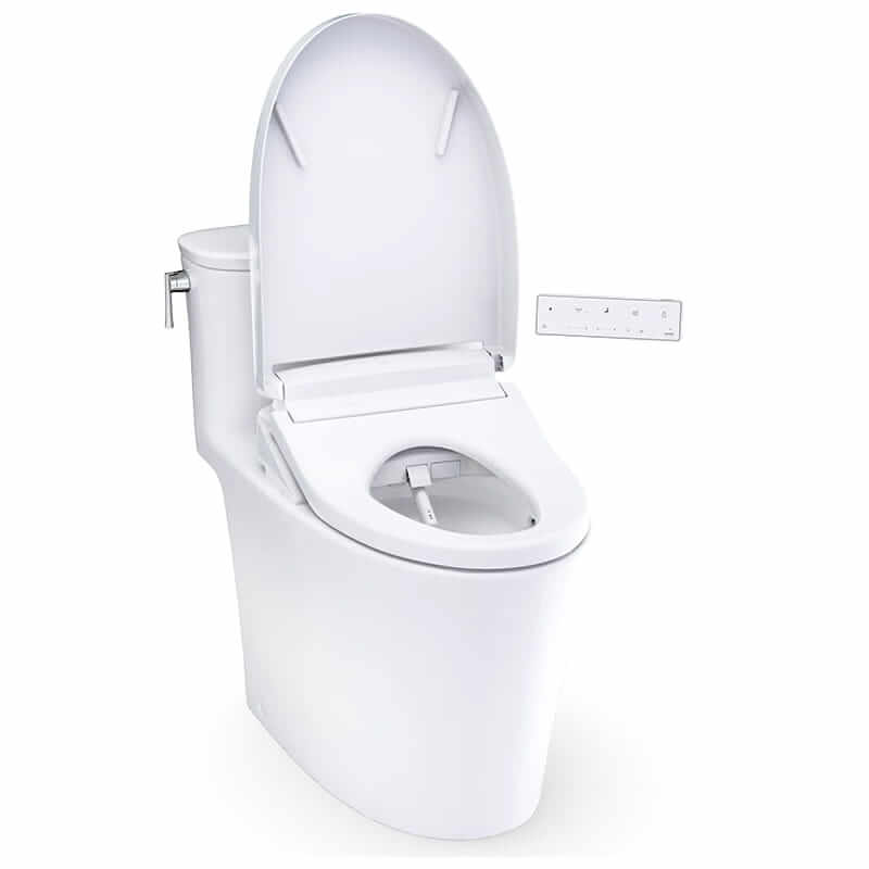 Toto Aurora 1G Washlet S7A 1.0 Gpf Corner View Open Lid