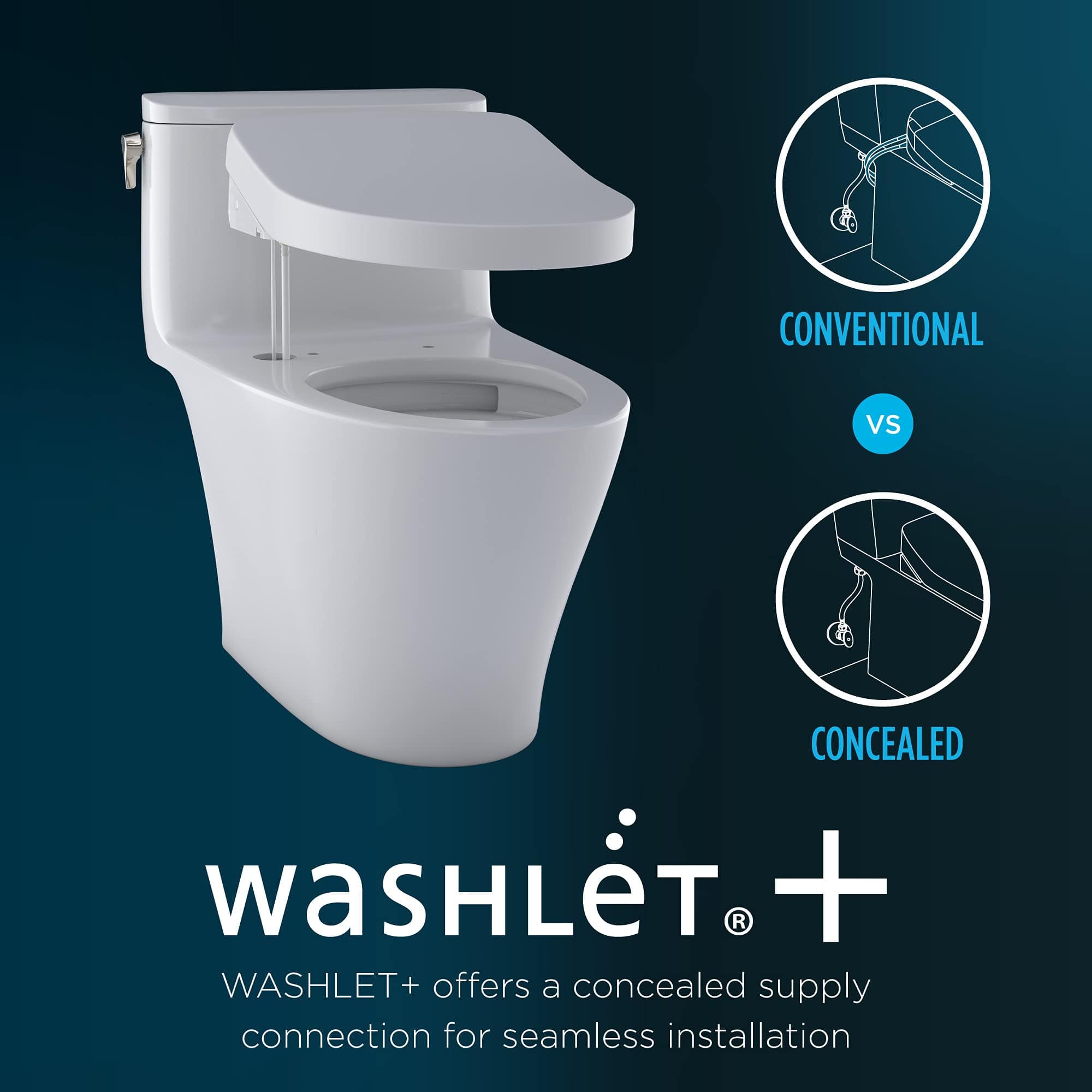 TOTO Bidet Toilet Combo TOTO Carlyle® II 1G Washlet®+ S550E One-Piece Toilet - 1.0 GPF